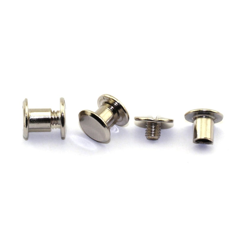 LQ Industrial 120sets Chicago Screw Cross Head Phillips Drive Binding Screws Rivet Book Binding DIY Leather Craft Assembly Bolt 5x6mm Silver - Image 2